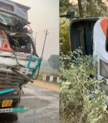 हाथरस में दर्दनाक सड़क हादसा, ड्राइवर की मौत 9