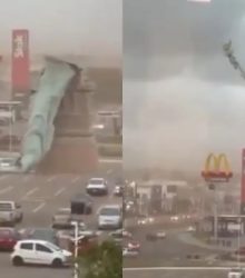 ब्राजील में तूफान का कहर, तिनके की तरह उड़ गई स्टैच्यू ऑफ लिबर्टी की रेप्लिका 3